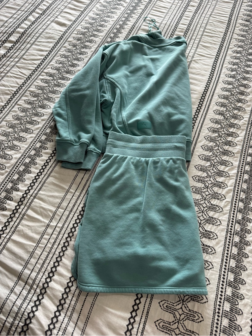 JoyLab Girls' Teal Crewneck Sweatshirt and Skirt Set - Picture 3 of 5
